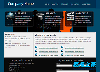 暗蓝色商务企业css模板下载
