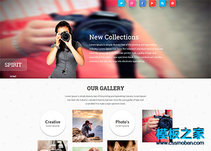 粉色个性漂亮html5响应试摄影主题模板
