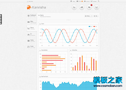 灰色质感后台管理员系统网页模板