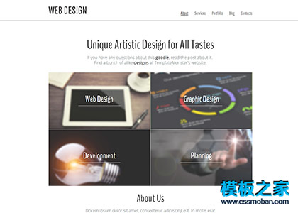 极简设计风web design企业网站模板