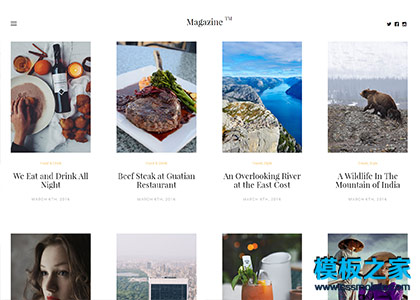 简洁css3大气时尚摄影杂志响应式模板