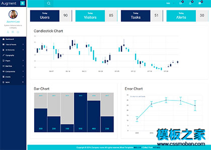 深蓝色bootstrap响应式后台前端模板