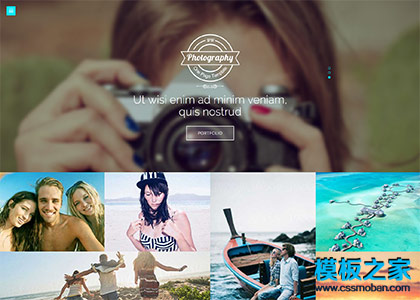 大气瀑布流布局photo照片相册html5模板