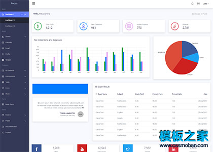 Focus Admin后台UI系统商务模板