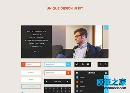DESIGN UI KIT扁平化框架css3代码
