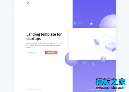 漂亮css3渐变蓝色html5着陆页模板