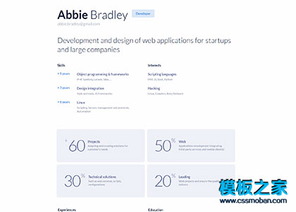 Development开发者web简历模板下载