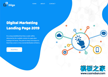 css3不规则图形数字营销着陆页模板