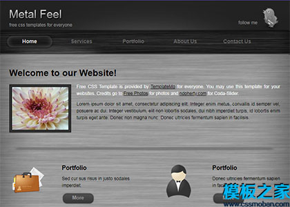 metal黑色金属纹理全现场微型网站模板