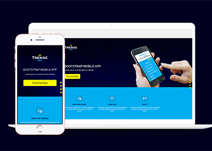 Trendz蓝色UI移动应用APP商城bootstarp主题模板