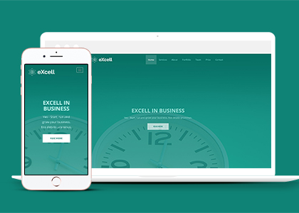 Excell绿色UI响应式页面设计html5网站模板