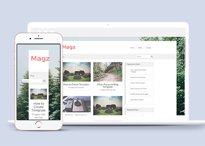 个性简实响应式风景个人博客网站模板