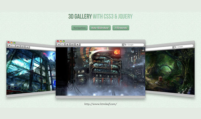 jQuery炫酷3d画廊