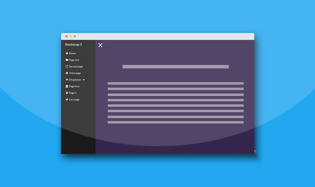 超酷Bootstrap 3 隐藏滑动侧边栏菜单