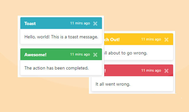 基于Bootstrap4的Toast提示插件